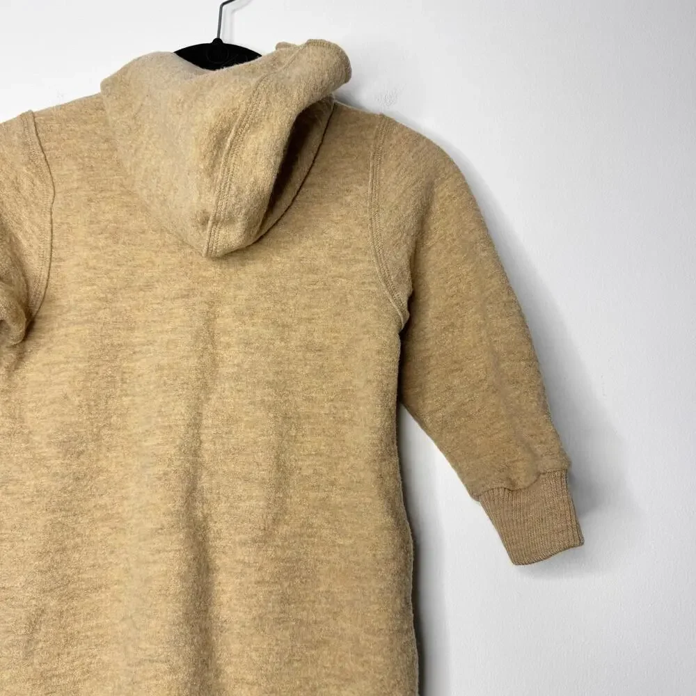 Engel Virgin Wool Fleece Hooded Overall Camel 2-4Y Toddler NWT